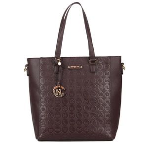 NICOLE LEE YASMIN ENGRAVED TOTE BAG